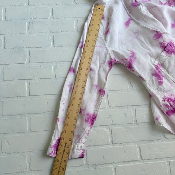 Rachel Zoe Women's 100% Linen Purple Tie Die Lightweight Jacket Beach Top sz L - Picture 3 of 6